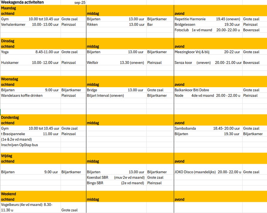 weekagenda sept 25